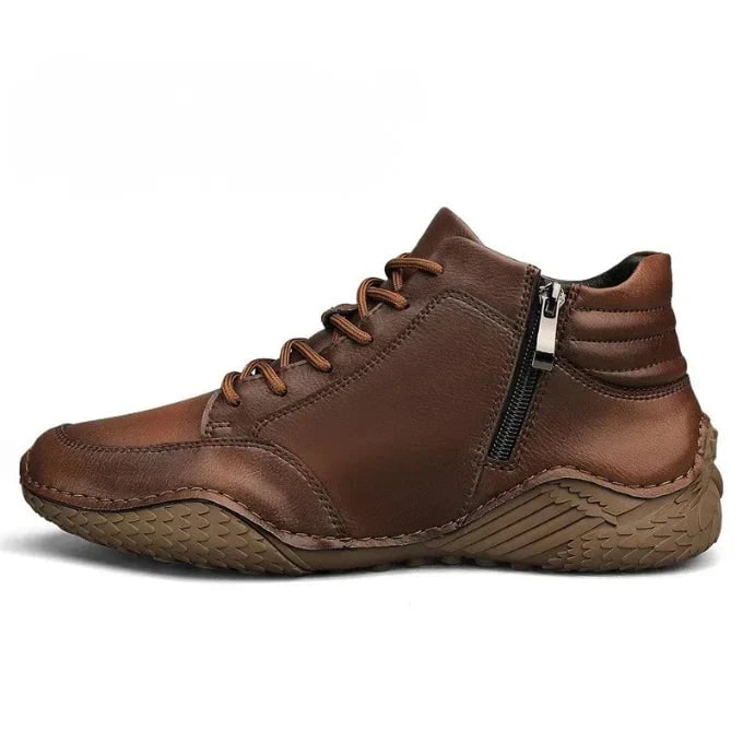 Bottines souples à zip, marron