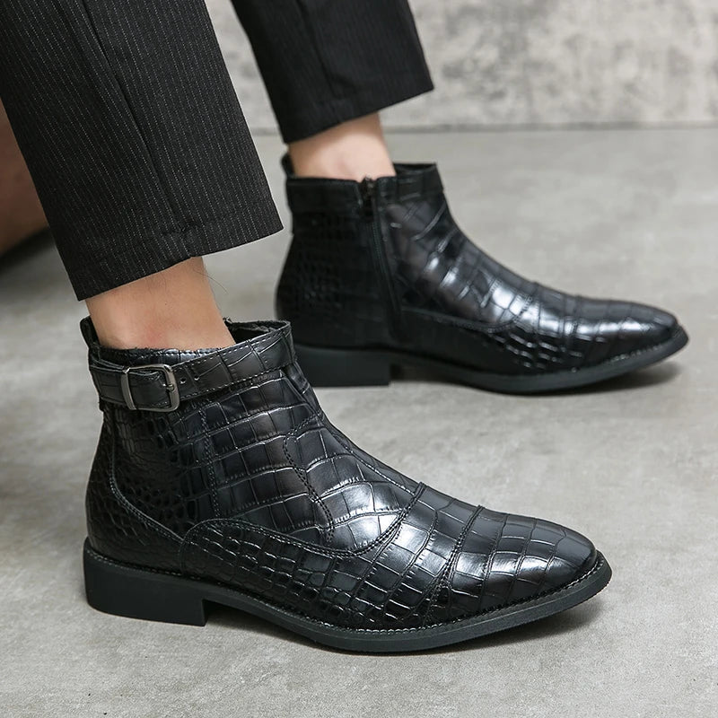 Bottines texturées à boucle, vue 6