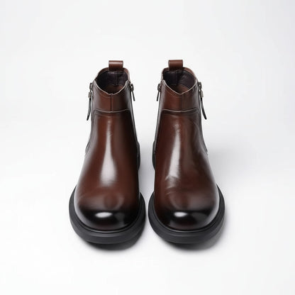 Bottines zippées en cuir, vue 10