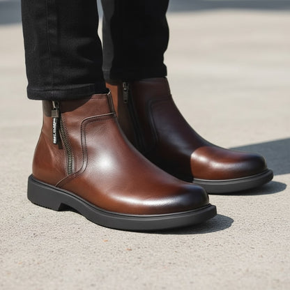 Bottines zippées en cuir, vue 6