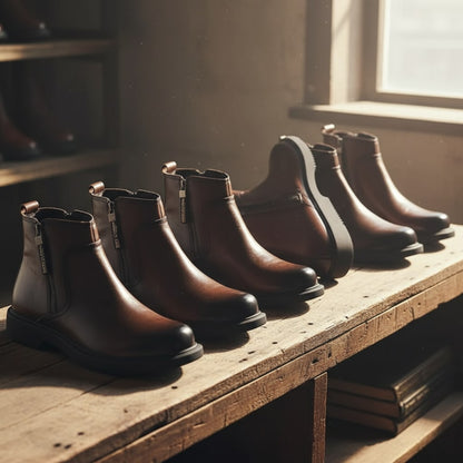 Bottines zippées en cuir, vue 9