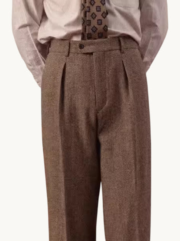 Pantalon droit plissé
