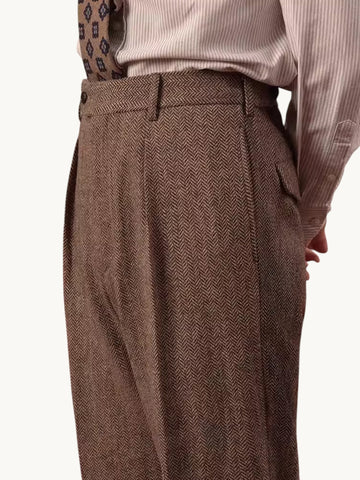 Pantalon droit plissé