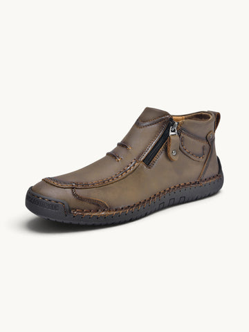 Bottines en cuir zippées