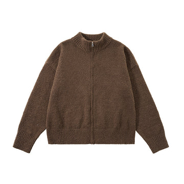 Veste en maille col montant