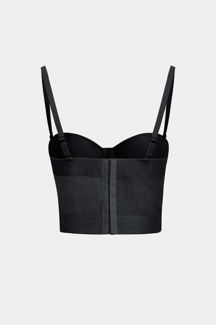 Bustier court à bretelles, vu de face