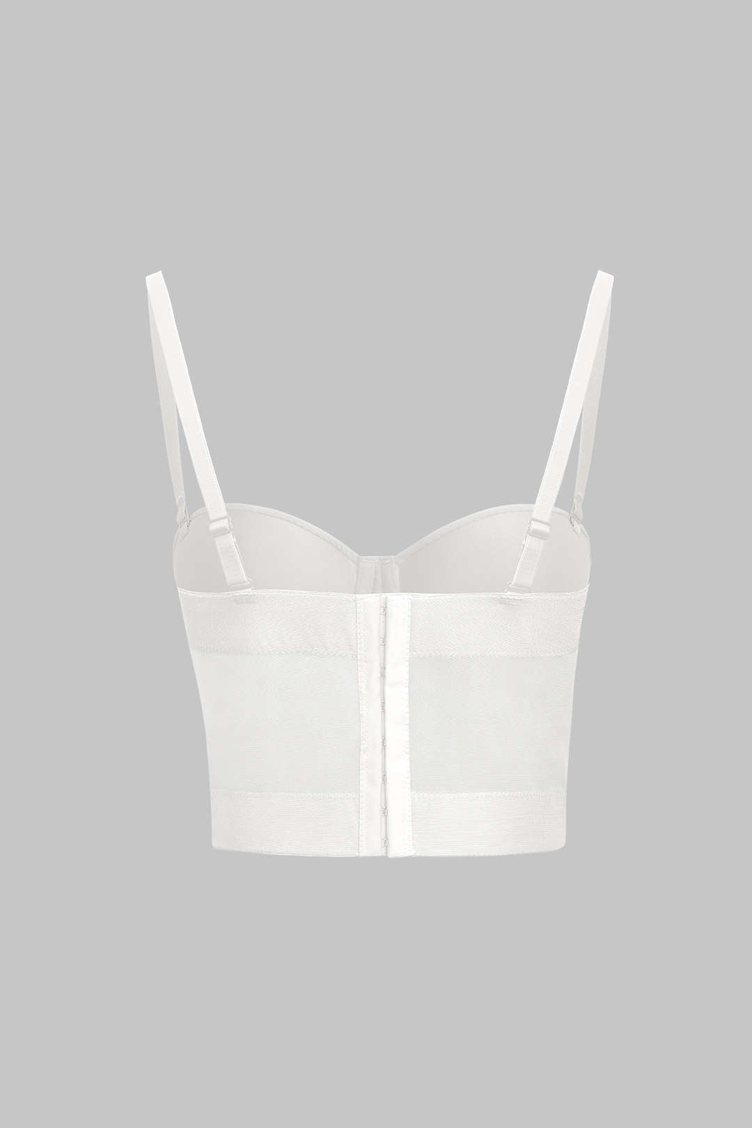 Bustier court à bretelles, vu de face