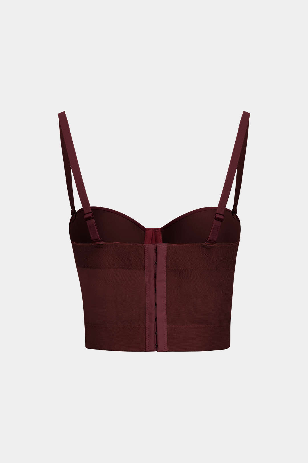 Bustier court à bretelles, vu de face