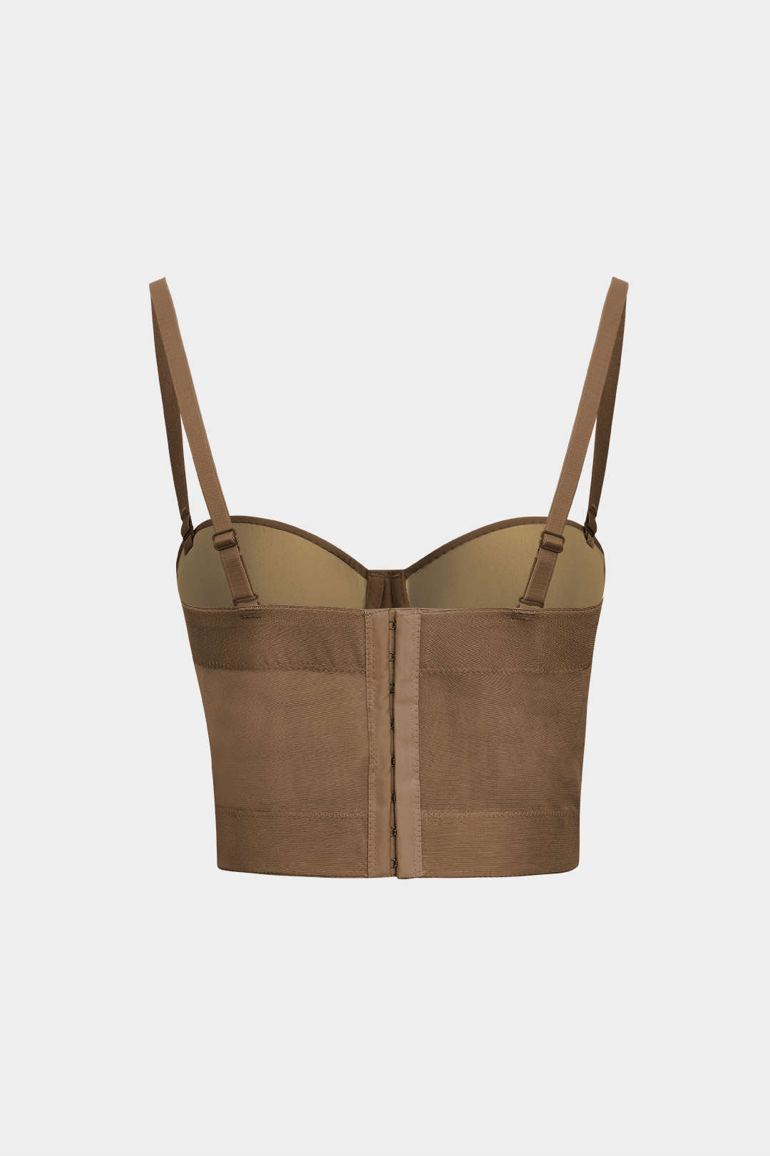 Bustier court à bretelles, vu de face