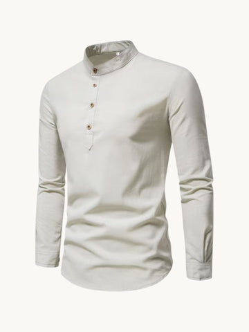 Chemise à col mao boutonnée