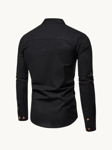 Chemise à col mao boutonnée