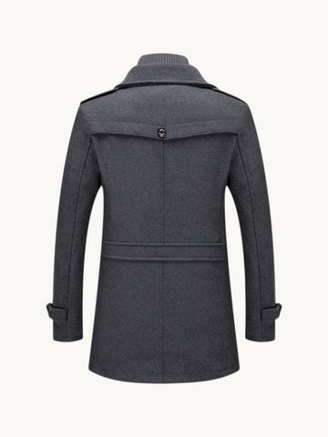 Manteau en laine à double col