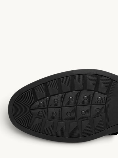 By Old Money black recycled leather dress shoe sole with a textured grip pattern and low profile design