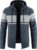 Cardigan à capuche en maille, bleu brumeux
