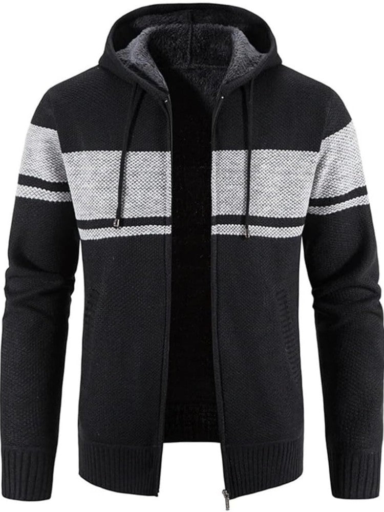 Cardigan à capuche en maille, noir