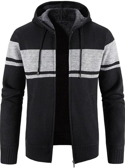 Cardigan à capuche en maille, noir