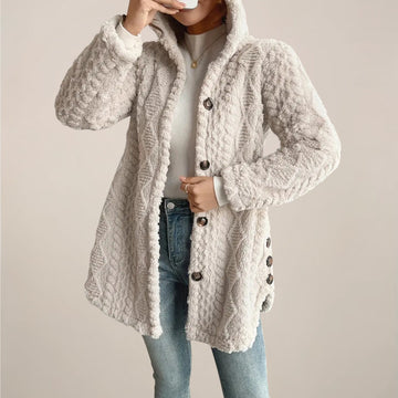 Cardigan à capuche torsadé