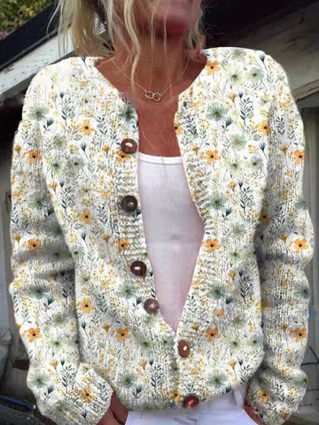 Cardigan à motifs fleuris
