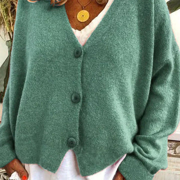 Cardigan col V boutonné