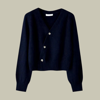 Cardigan en laine mérinos, bleu marine, vue 3