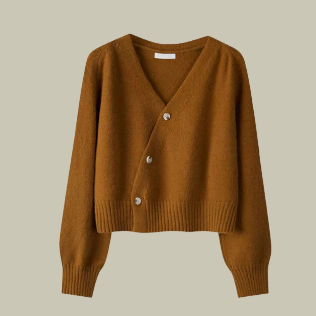 Cardigan en laine mérinos, caramel