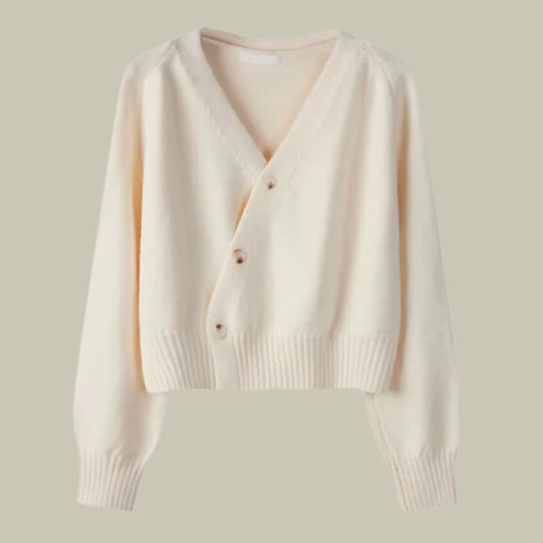 Cardigan en laine mérinos, crème