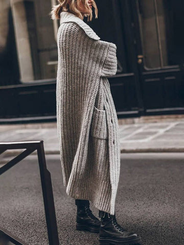 Cardigan long oversize maille