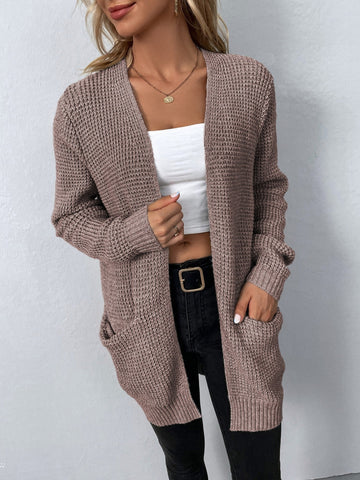 Cardigan ouvert maille gaufrée