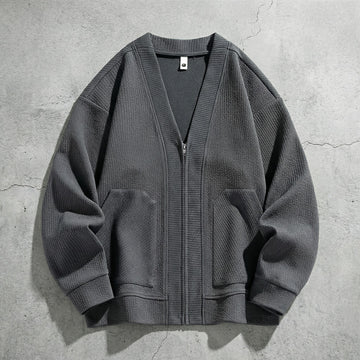 Cardigan zippé oversize à col en V