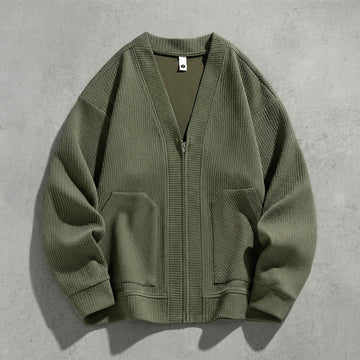 Cardigan zippé oversize à col en V