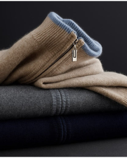 Cardigan zippé col montant, fermeture zippée et col