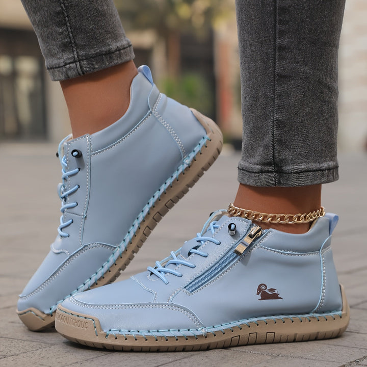 Chaussure lacée zippée, vue de profil