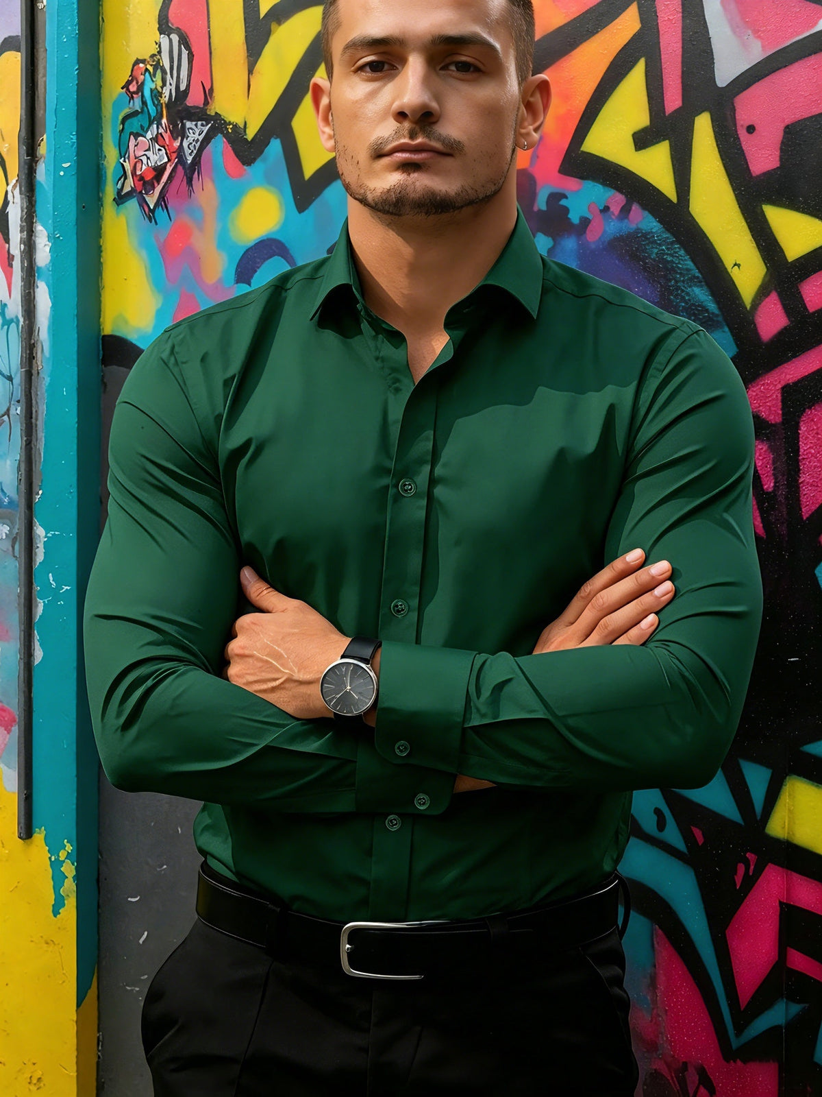Chemise ajustée col italien, vue 6