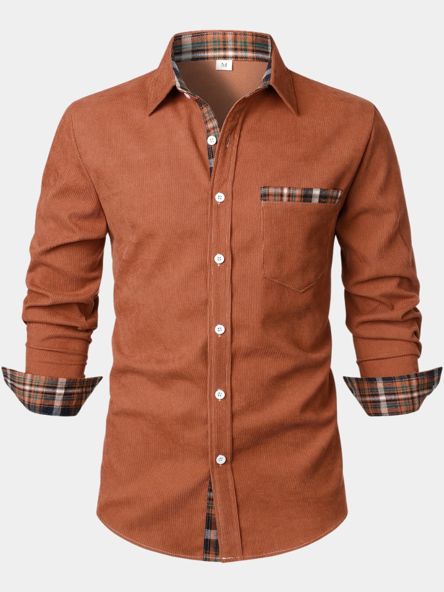 Chemise côtelée à carreaux, vue 1