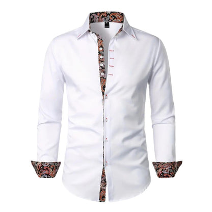 Chemise à finitions paisley, blanc