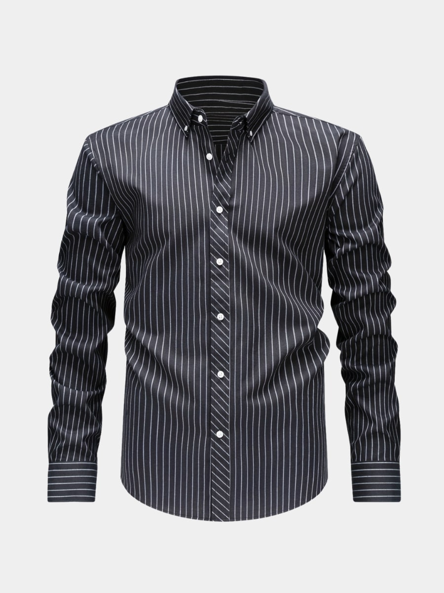Chemise rayée col boutonné, vue 1