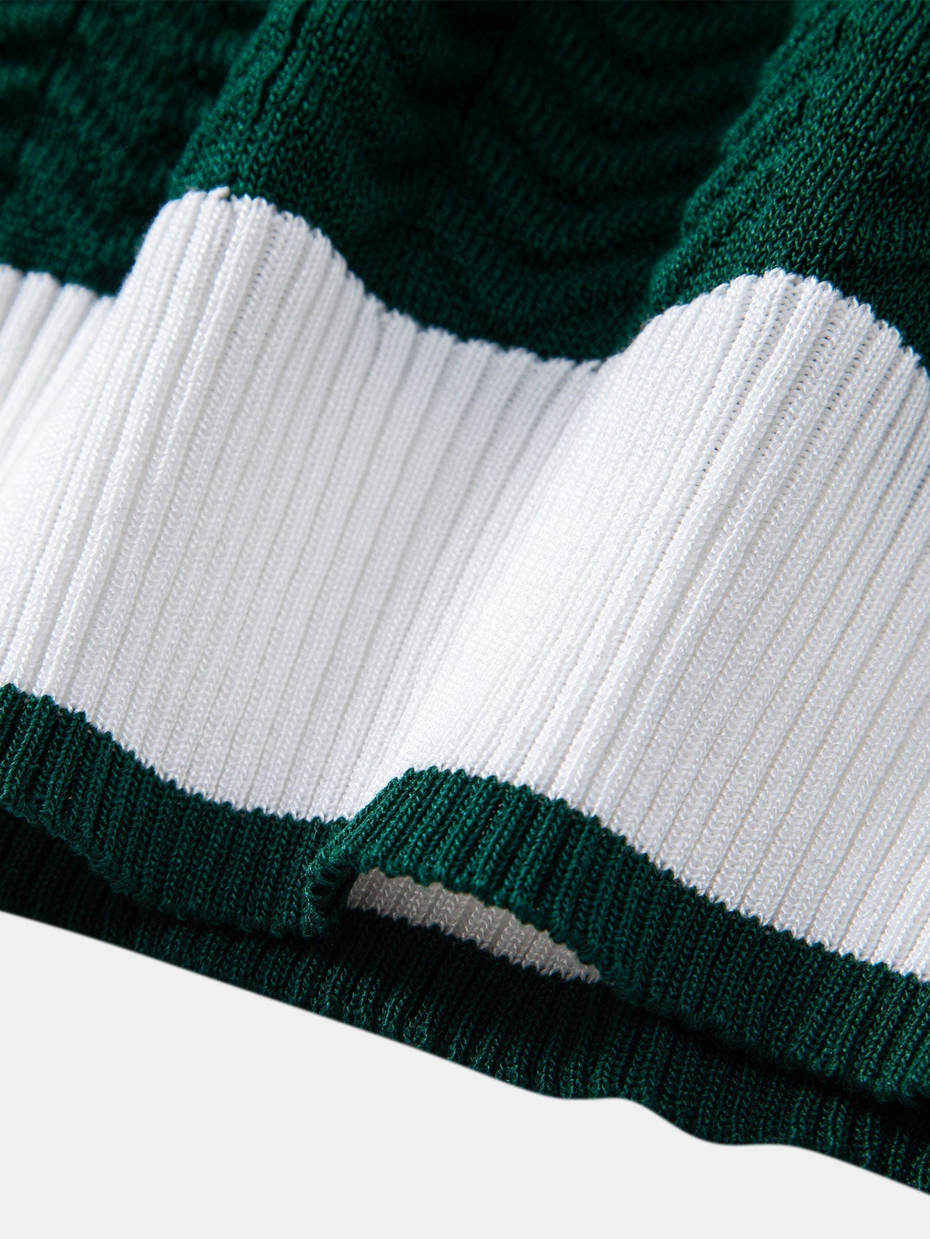 Chevron Knit Polo — forest green — By Old Money