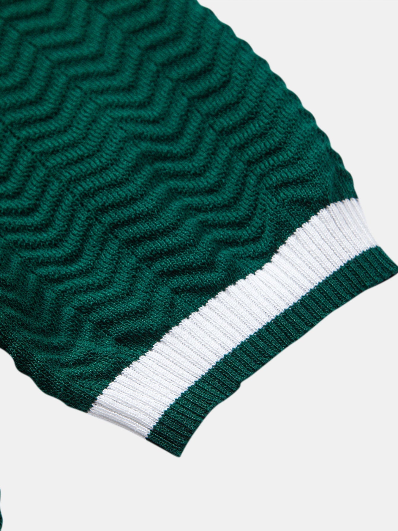 Chevron Knit Polo — forest green — By Old Money