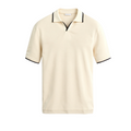 Contrast Trim Slim Polo cream front by Old Money