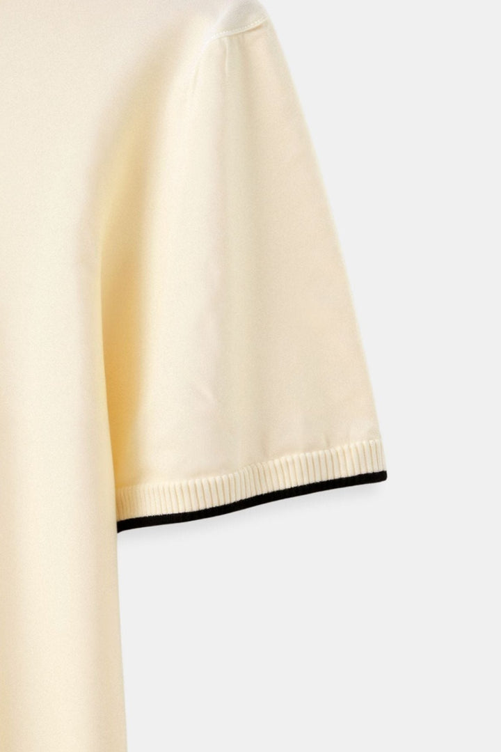 Contrast Trim Slim Polo sleeve detail by Old Money