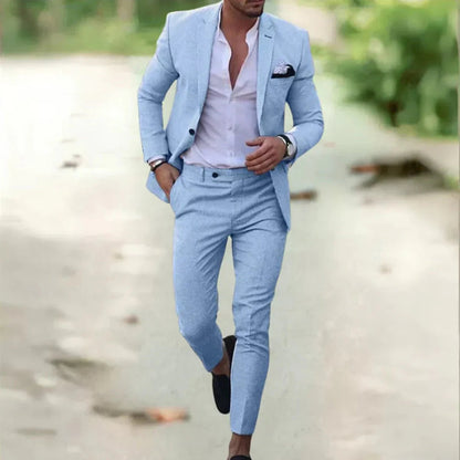 Costume ajusté de cérémonie, bleu clair