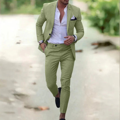 Costume ajusté de cérémonie, vert olive
