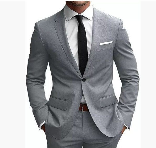 Costume ajusté deux pièces, gris
