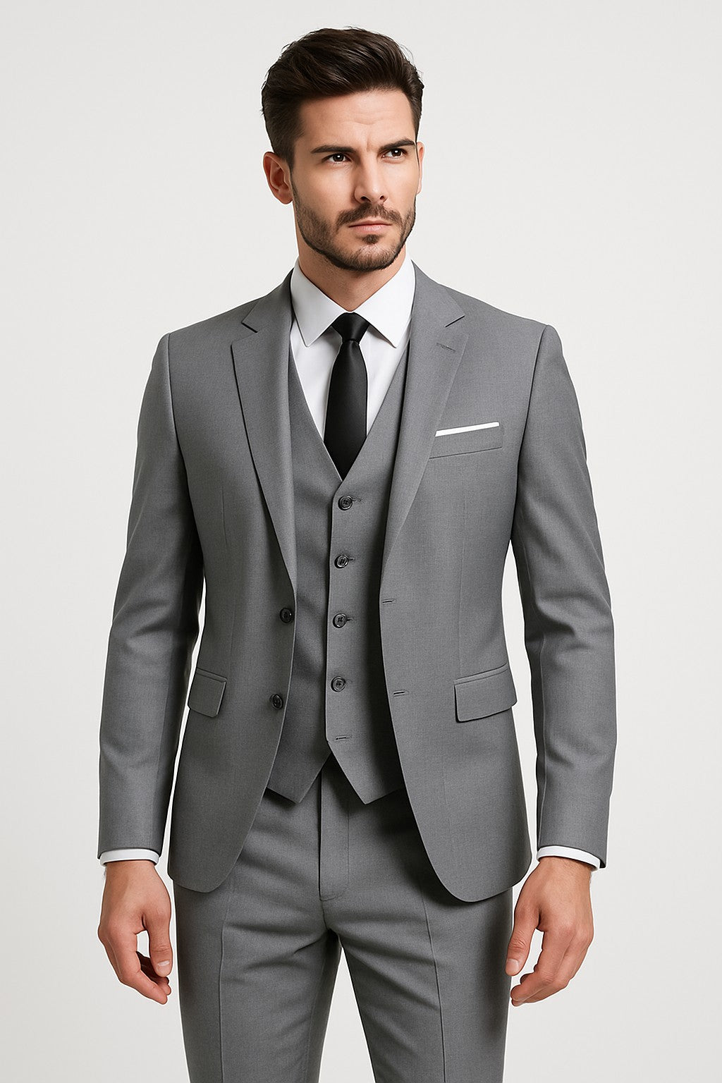 Costume trois pièces classique, gris