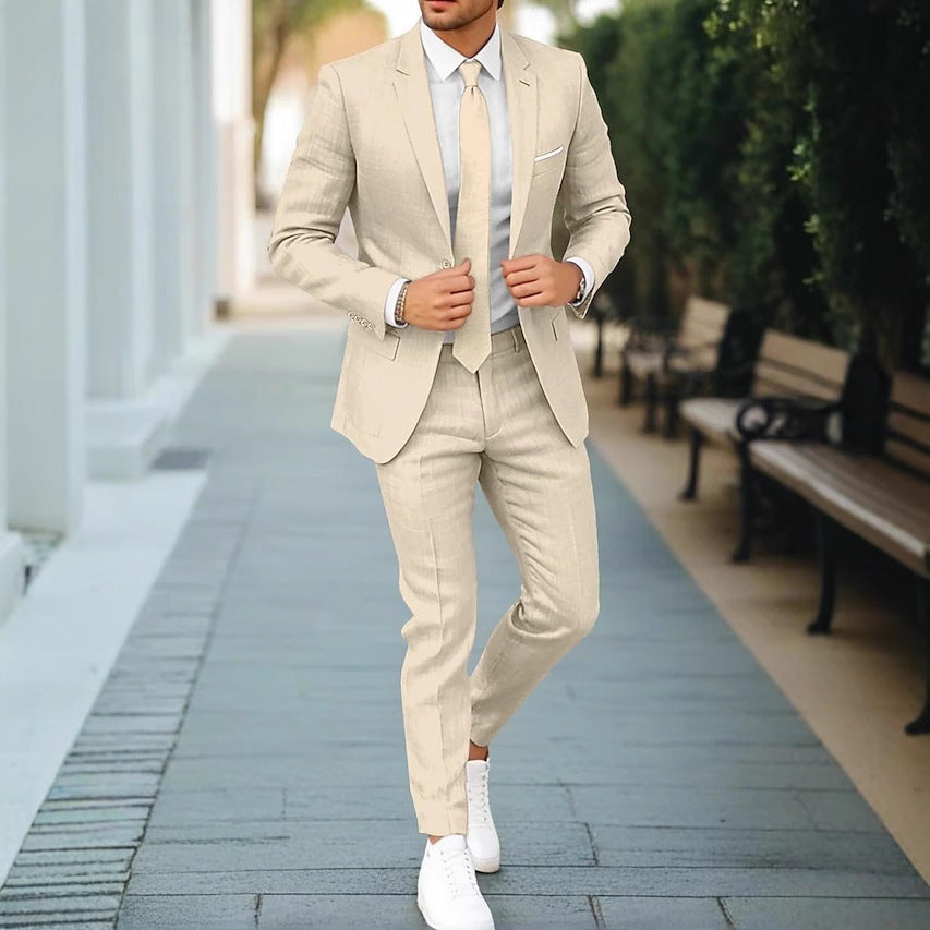 Costume léger ajusté, beige