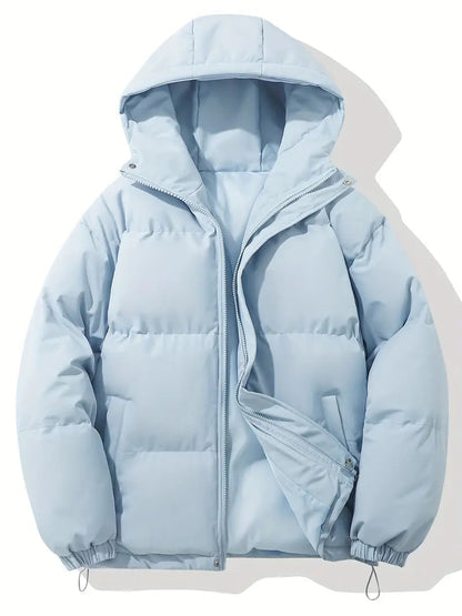 Doudoune matelassée capuche pratique, coloris bleu ciel, vue de face