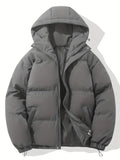 Doudoune matelassée capuche pratique, coloris gris foncé, vue de face
