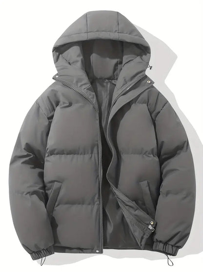 Doudoune matelassée capuche pratique, coloris gris foncé, vue de face