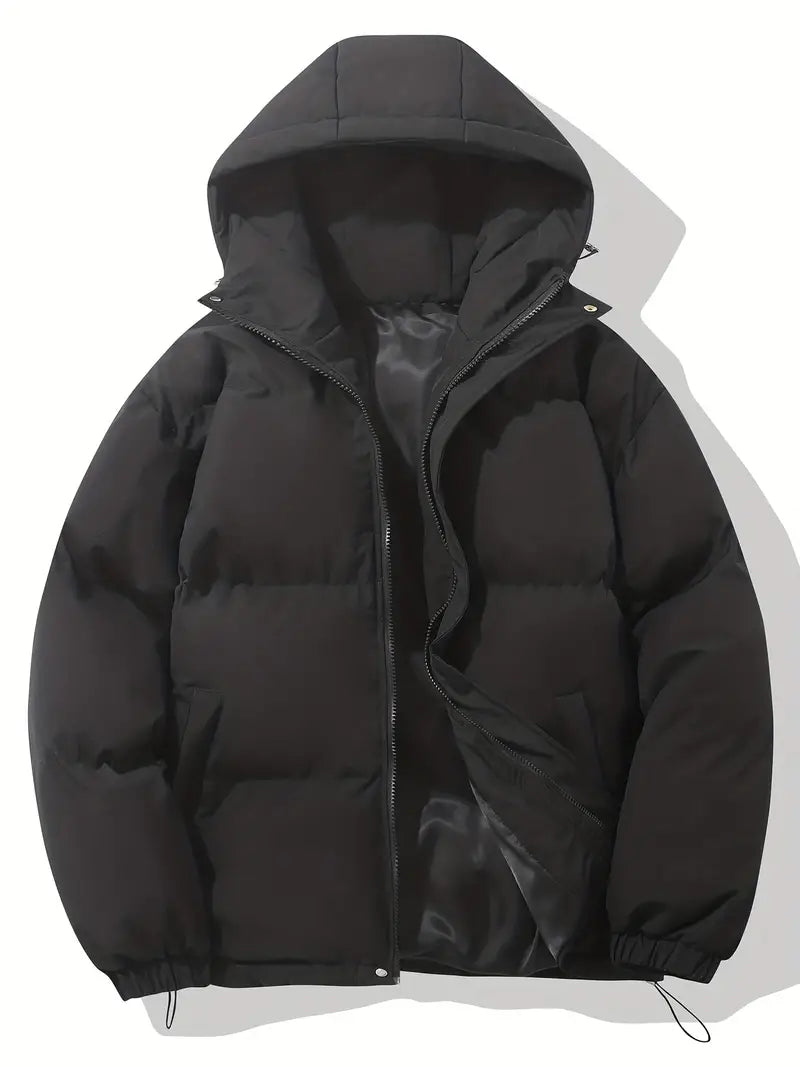 Doudoune matelassée capuche pratique, coloris noir, vue de face