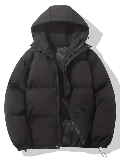 Doudoune matelassée capuche pratique, coloris noir, vue de face